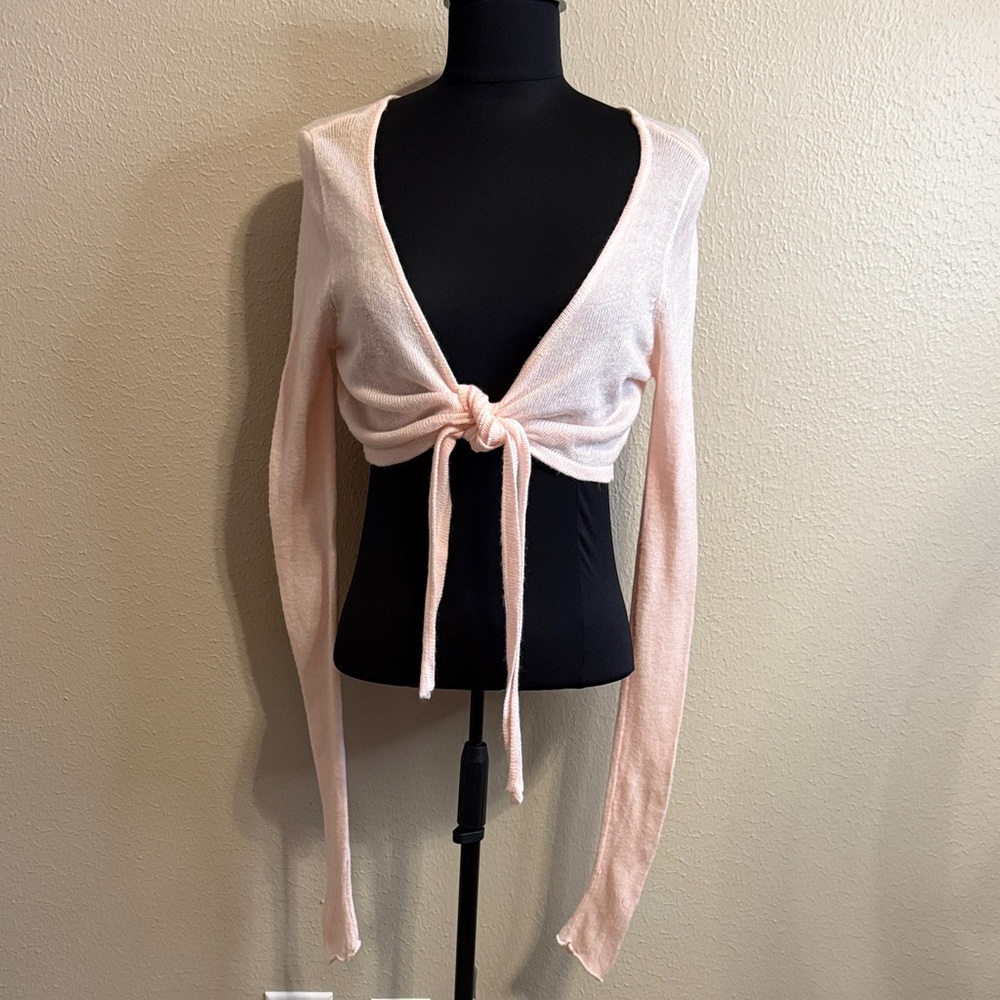 Bloch Light Pink Tie-Front Cropped Shrug
